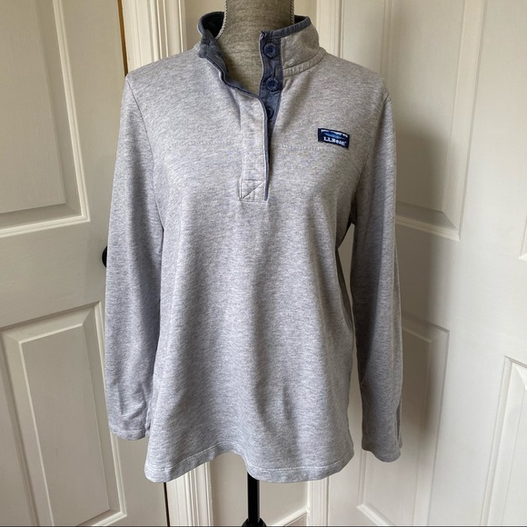 L.L. Bean Tops - L.L. Bean Gray Chambray Pullover Sweater
